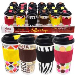 48 Wholesale Coffee Mug Double Wall 16oz Printed Colors