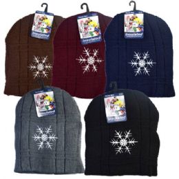 48 Pieces Winter Hat Snowflakes Assorted Colors - Fashion Winter Hats