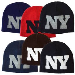 48 Pieces Winter Hat New York Assorted Colors - Fashion Winter Hats