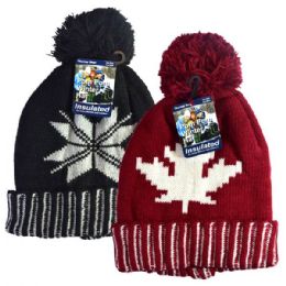12 Pieces Winter Pom Pom Hd Hat Leaf & Snow - Fashion Winter Hats