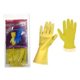 144 Pairs Glove Rubber Large Yellow - Kitchen Gloves
