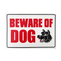 144 Wholesale Sign W/beware Of Dog 20*30cm