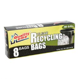 48 Wholesale 8 Count Garbage Bag Box Clear Recycle