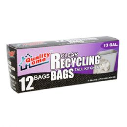 48 Wholesale Garbage Bag Box Blue Recycle 13g 12ct