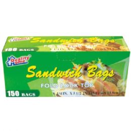 96 Wholesale Fold Lock Top Sandwich Bags 125ct