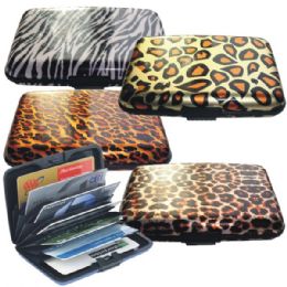 48 Pieces Wallet Aluminum 3x4.5in Animal Print - Wallets & Handbags