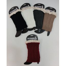 12 Units of Boot Cover [cable Knit With Antique Lace] - Footwear Accessories