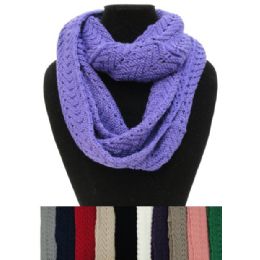 24 Wholesale Knitted Infinity Scarf [chevron Knit]