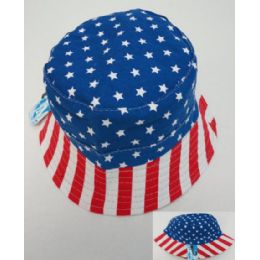 24 Pieces Bucket Hat American Flag - Bucket Hats
