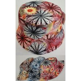 24 Pieces Bucket Hat Large Floral - Bucket Hats