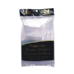 48 Pieces 24 Count Plastic Cutlery Clear Cutlery Combo - Disposable Cutlery