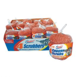 48 Units of Metal Scrubber 4pk Bronze Counter Display - Scouring Pads & Sponges