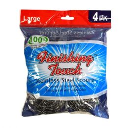 48 Units of Stainless Steel Scourer 4pk Large - Scouring Pads & Sponges