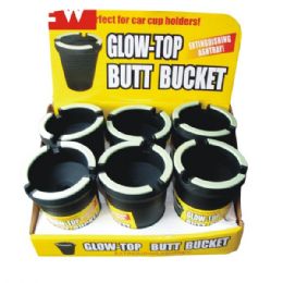 48 Pieces Butt Bucket Counter Display Glow Top - Ashtrays