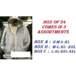 24 Bulk Adult Hoodie Sweatshirt With Fleece Lining In S-M-L-xl