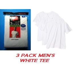24 Wholesale Hanes 3 Pack Men's White Crew Neck T-Shirt - Slightly Imperfect Size Large