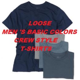72 Pieces Loose Men's Basic Colors Crew Neck Style Tee'S-Slightly Imperfect - Mens T-Shirts