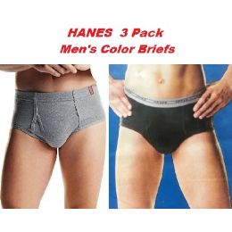 24 Wholesale Hanes 3pk Men Color Briefs Only Size Large (slightly Imperfect
