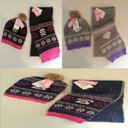 24 Units of Winter 2 Piece Hat And Scarf Set - Winter Sets Scarves , Hats & Gloves