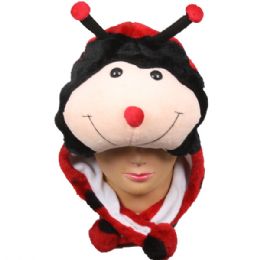 10 of Cute Plush Ladybug Animal Character Earmuff Hat