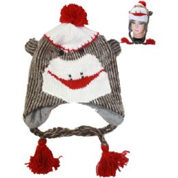 24 Pieces Pompom Animal Character Knitted Beanie Hat - Winter Animal Hats