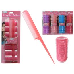 96 Units of 7 Piece Cling Hair Roller - Hair Rollers