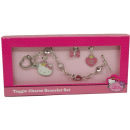 24 Bulk Hello Kitty Toggle Charm Bracelet