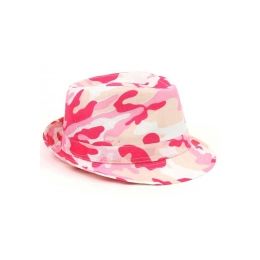96 Wholesale Fedora Style Hat In Assorted Camouflage Print Colors