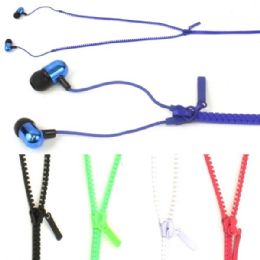 50 Wholesale Zipper Ear Buds In Assorted Colors.