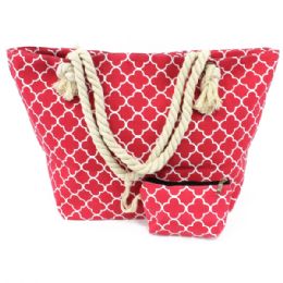 60 Wholesale Large Canvas Tote With Rope Handle And Attached Purse