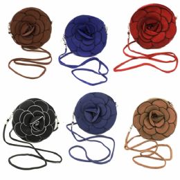 120 Wholesale Round Flower Cross Body Bag In Asst Colors