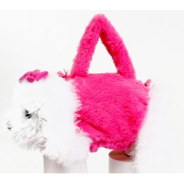 120 Pieces Furry Plush Dog Bag In Asst Colors For Kids - Also Includes A Cross Body Strap - Handbags