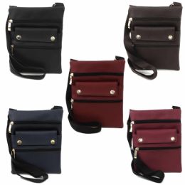 120 Pieces Mid Size Cross Body Bag In Assorted Solid Color Prints - Shoulder Bags & Messenger Bags