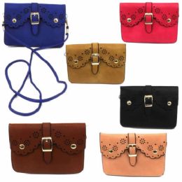 120 Wholesale Double Pocket Cell Phone Cross Body Bag In Asst Solid Colors