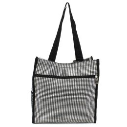 60 Wholesale Mid Size Fashion Tote With Side Mesh Pocket In Assorted Colors