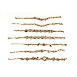 120 Wholesale Gold Bracelet Assorted With Rhinestones Or Colored Stones