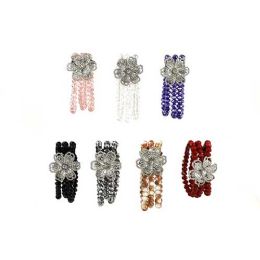 120 Wholesale Crystal Bracelet W/bling Flower