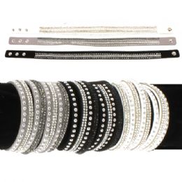 240 Wholesale Designer Inspired Wrap Necklace In Black, White & Gray