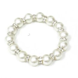 240 Wholesale Large Single Row Pearl Bracelet In Assorted Colors