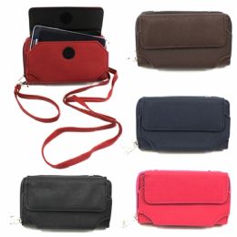 120 Wholesale 2 Zipper Cell Phone Wallet With A Wristlet & Cross Body Strap In Asst Prints - Fits Up To I6 Size Phones