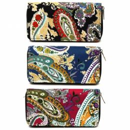 120 Wholesale 1 Zipper Wallet In Asst Prints / Colors