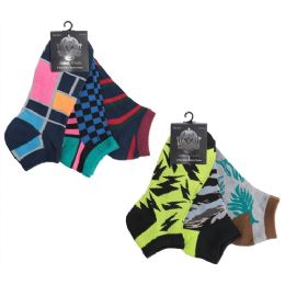 96 Bulk Men's Ankle Sports Socks In Assorted Styles In Size 10-13