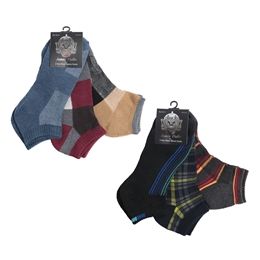 120 Wholesale Men's 3 Pair Pack Ankle Sports Socks In Assorted Styles In Size 10-13