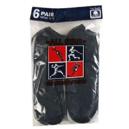120 Wholesale Men's Black No Show Socks In Size 10-13