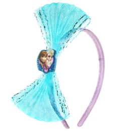 24 Wholesale Frozen Oversized Textured Glitter Bow Headband With Motif.