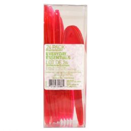 60 Wholesale Plastic Cutlery 24ct Box Magenta