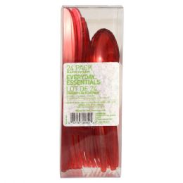 60 Wholesale Plastic Cutlery 24ct Box Red