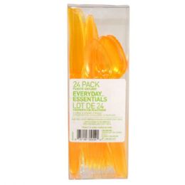 60 Wholesale Plastic Cutlery 24ct Box Yellow