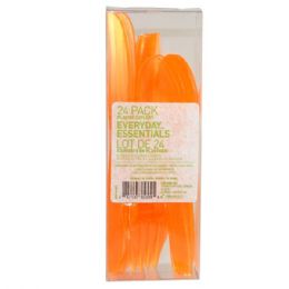60 Wholesale Plastic Cutlery 24ct Box Orange