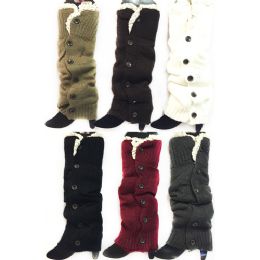 24 of Long Knitted Boottopper Leg Warmers Lace Trim